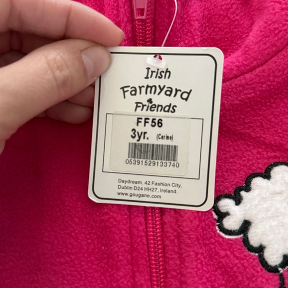 NWT Irish Farmyard Friends Pink Vest Twin Layer Fleece Bodywarmer size 3 - Picture 2 of 9